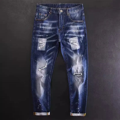 Street Fashion Men's Jeans Vintage Elastic