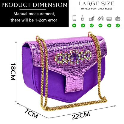 Purple Colour Shoe and Bag Set Luxury Designer